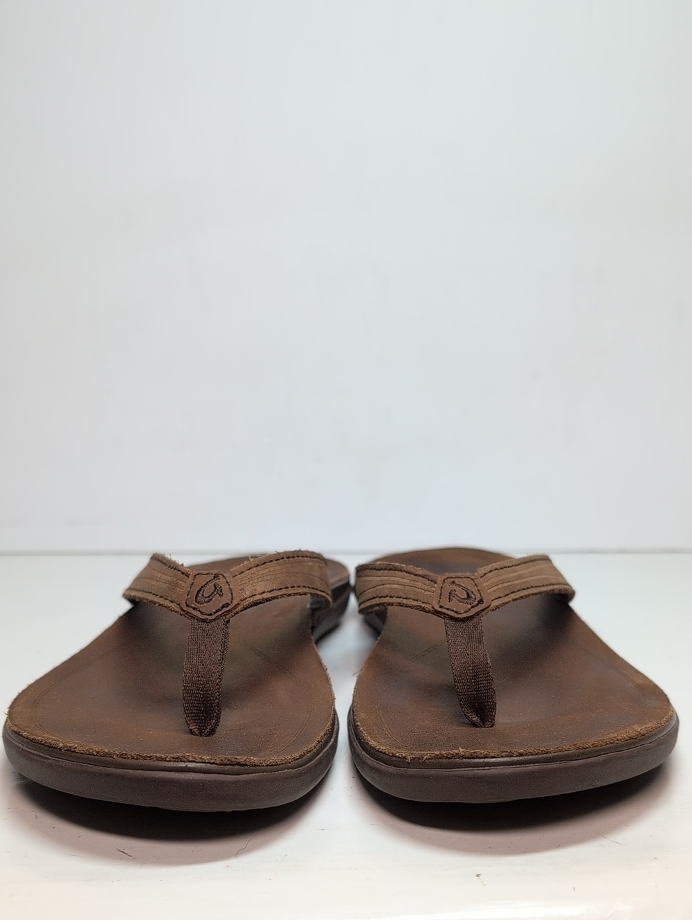 Olukai Aukai beach flip flop brown leather sandal women's size 7 EU 37 - Picture 2 of 14